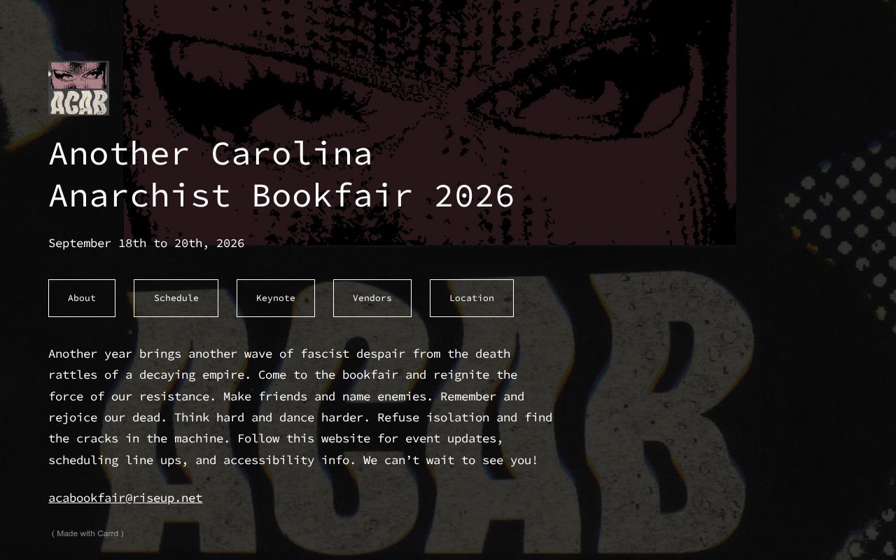 Another Carolina Anarchist Bookfair